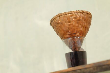 v60 coffee filter made from bambooの写真素材