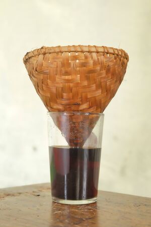 v60 coffee filter made from bambooの写真素材