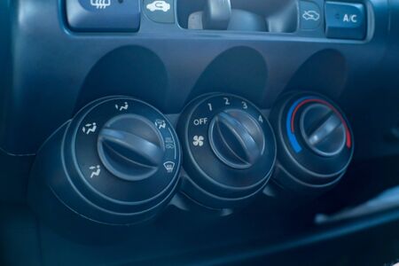 air conditioning knob on car dashboardの写真素材