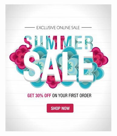 Spring vector design, floral outline background, isolated vector design, best for your flyer, website, banner and brochure design. hand drawn plants and flowers, space for text.のイラスト素材