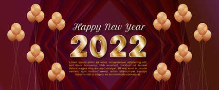 Happy new year metallic style editable text effect on brown backgroundのイラスト素材
