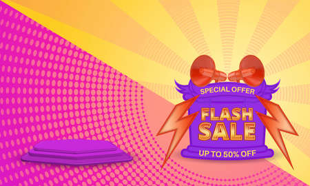 Flash sale discount banner promotion template backgroundのイラスト素材