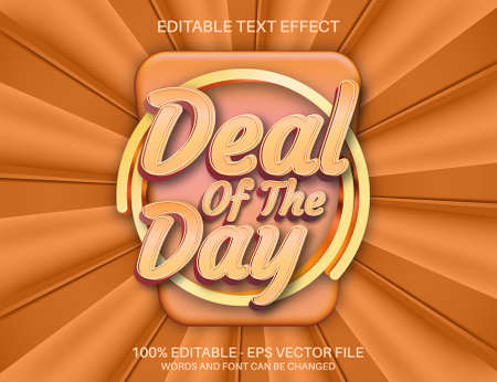 Deal of the day editable text effect on orange comic cartoon backgroundのイラスト素材