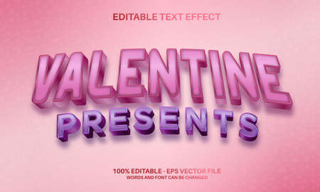 Valentine presents editable Text Effect in purple background