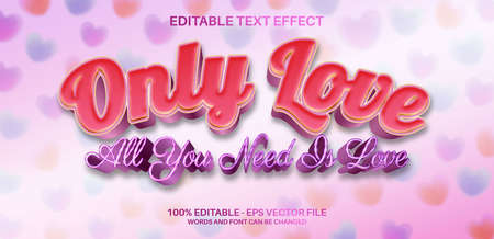 Only Love bold 3d editable text effectのイラスト素材