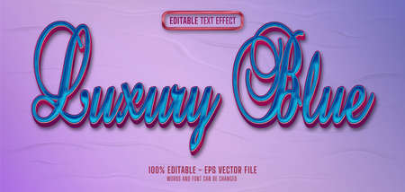 luxury blue editable text effect style in purple glued paper texture backgroundのイラスト素材