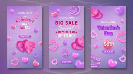 Valentine's day social media stories template collection