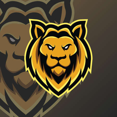 Lion mascot logo premium vectorのイラスト素材