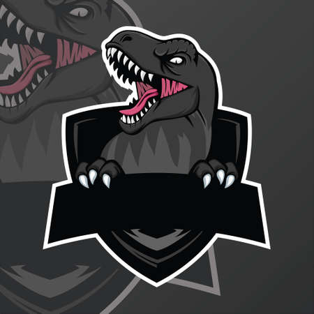 Dinosour premium mascot logo templateのイラスト素材