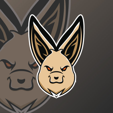Rabbit mascot logo primium vectorのイラスト素材