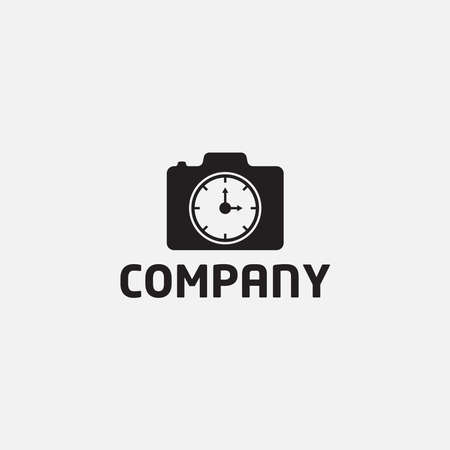 Camera hours logo. Flat style camera hours logo designのイラスト素材