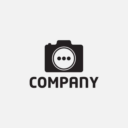 Camera chat logo. Flat style camera chat logo designのイラスト素材