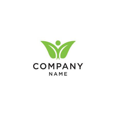 Abstract green leaf logo icon vector design. Landscape design, garden, Plant, nature and ecology vector logo. Ecology Happy life Logotype concept icon. Vector illustration, Graphic Designのイラスト素材