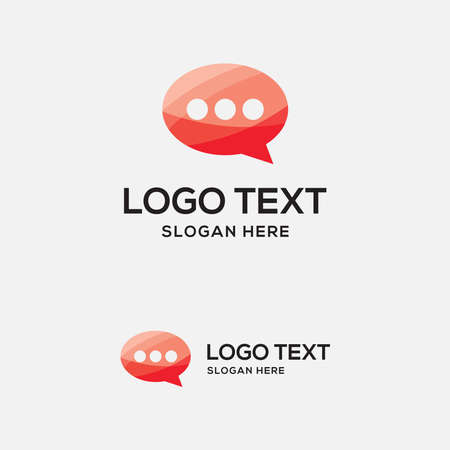 Red chat logo design templateのイラスト素材
