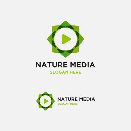 Nature media logo design templateのイラスト素材