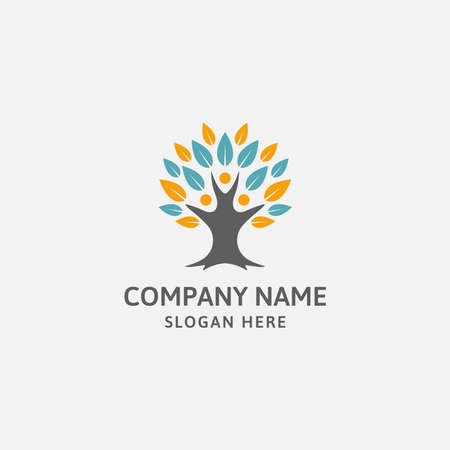 Tree human logo design templateのイラスト素材