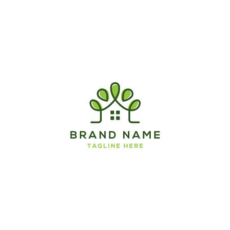 Natural house logo design templateのイラスト素材