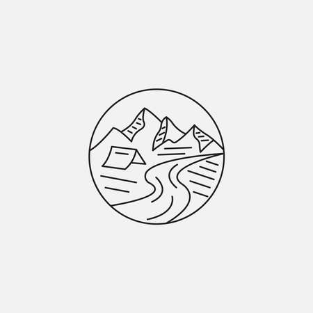Mountain logo design templateのイラスト素材