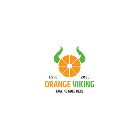 Orange viking logo design templateのイラスト素材
