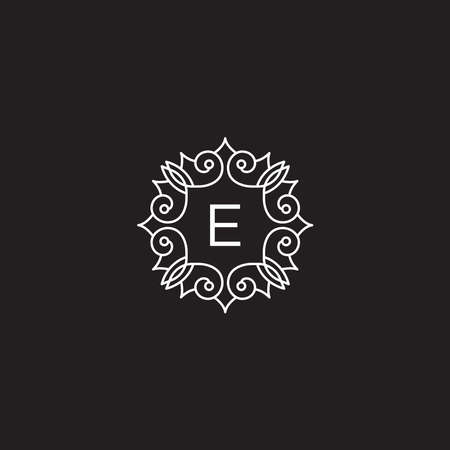 Initials e, template with a black style color for the companyのイラスト素材