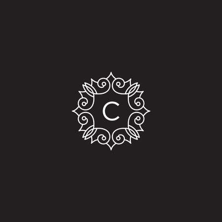 Initials c, template with a golden style color for the companyのイラスト素材