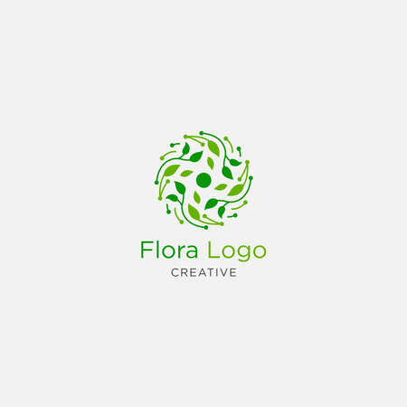 Nature logo. Leaf logo templateのイラスト素材