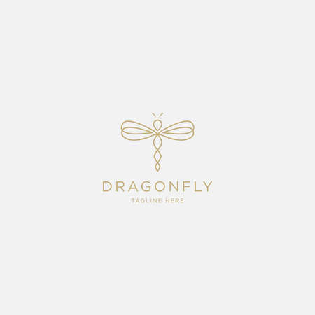 Dragonfly line logo design templateのイラスト素材