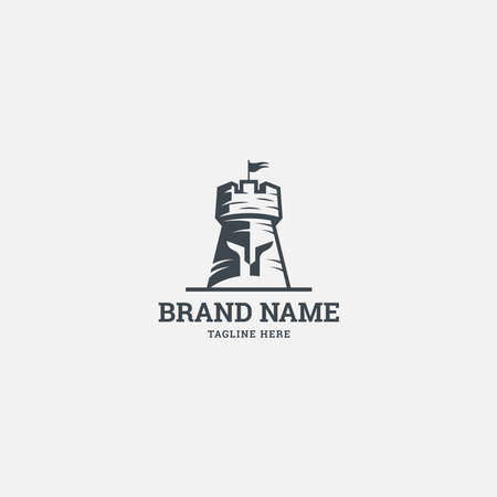 Castle warrior logo design templateのイラスト素材