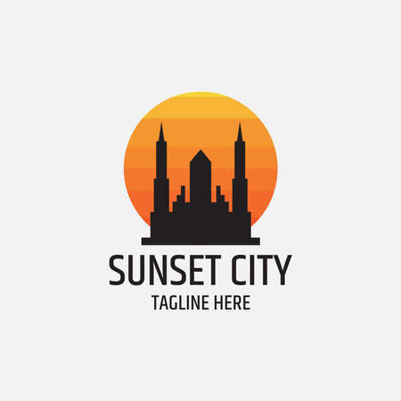 Sunset city logo design templateのイラスト素材
