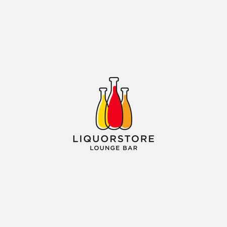 Vector icon of a beer bottle. Alcohol drink filled and outline icon set on white background. Isolated in a trendy flat style. Vector illustration. Glass bottle symbol for your website, logo designのイラスト素材