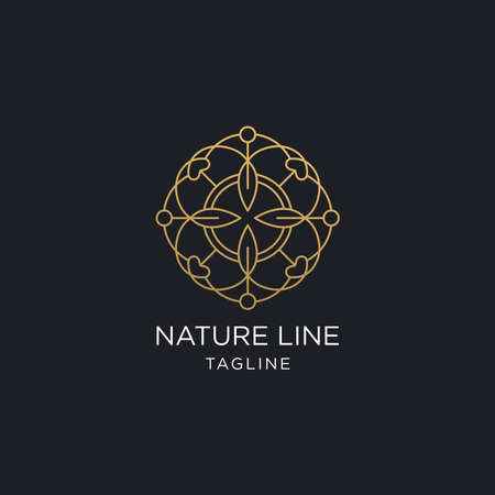 Abstract flower line logo templateのイラスト素材