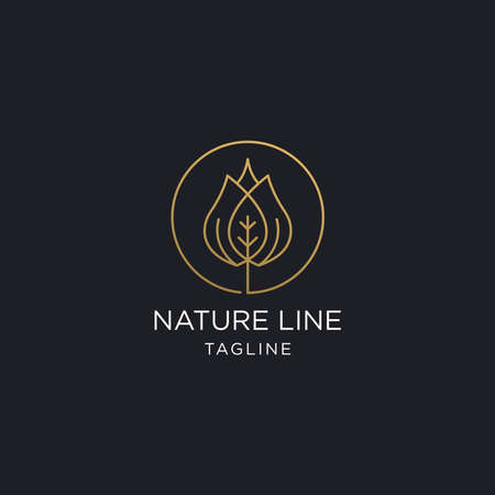 Nature logo. Floral logo. Flower icon. Floral emblem. Cosmetics, Spa, Beauty salon, Decoration, Boutique logo. Interior Icon. Resort and Restaurant Logo. Herbal, leaf, nature icon.のイラスト素材
