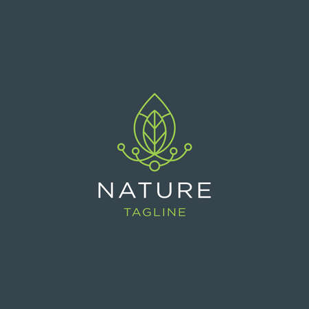 Abstract Nature Logo Based From Creative Geometric Lines. Vector Logo Illustration.のイラスト素材