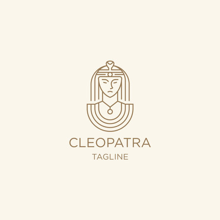 icon logo of cleopatra queen with line art concept - vectorのイラスト素材