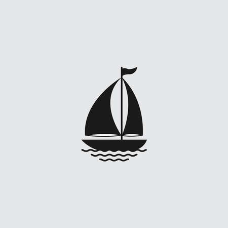 Sailboat logo, sailing logo design, vector icons.のイラスト素材