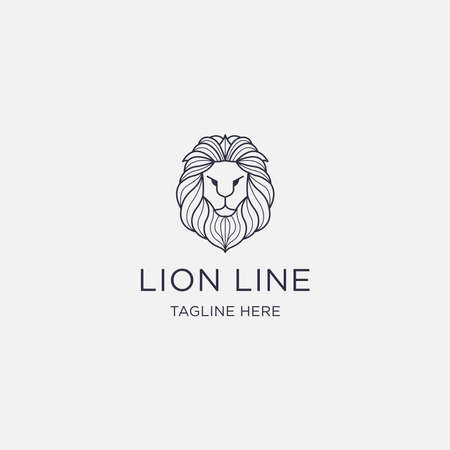 Lion line logo design templateのイラスト素材