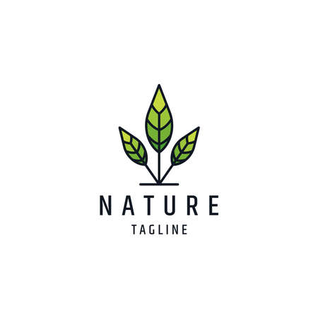 Leaf tree line logo templateのイラスト素材