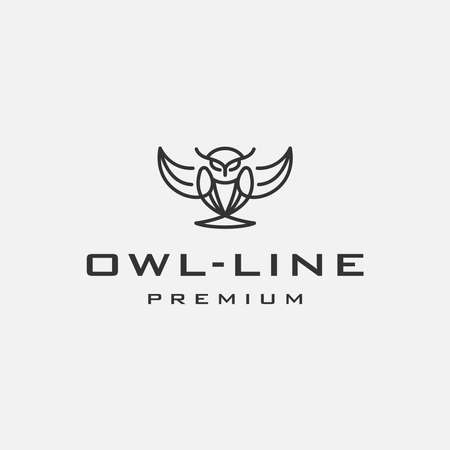 Owl linear logo template - vectorのイラスト素材