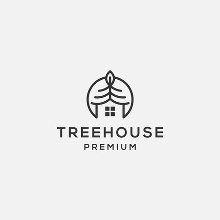Tree house liner logo designのイラスト素材