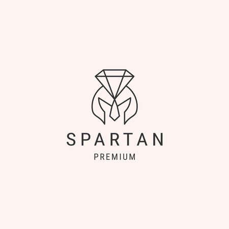 Spartan diamond linear logo design templateのイラスト素材
