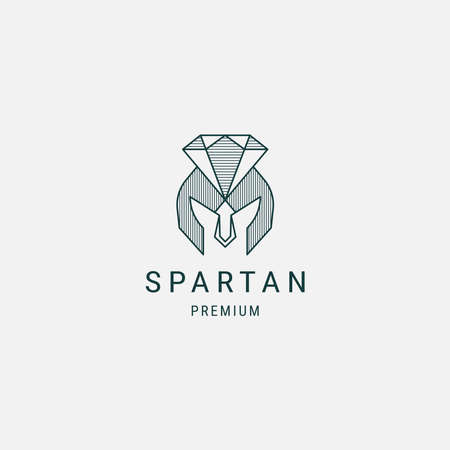 Spartan diamond linear logo design templateのイラスト素材