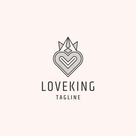 Love crown line logo templateのイラスト素材