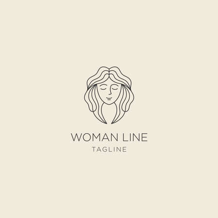 Woman line templateのイラスト素材