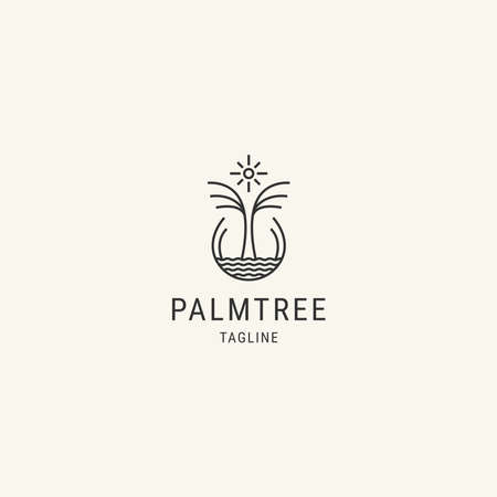 Palm tree line template.のイラスト素材