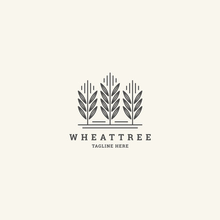 Wheat tree line conceptのイラスト素材