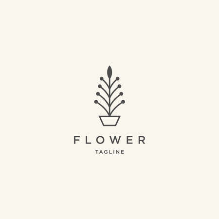 Nature flower template with line art conceptのイラスト素材