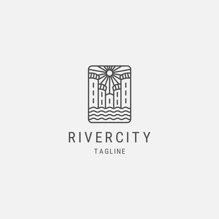 River city line design templateのイラスト素材