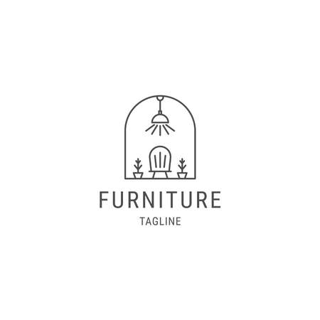 Furniture of sofa line logoのイラスト素材