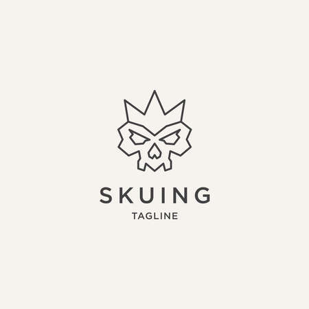 King of skull line templateのイラスト素材