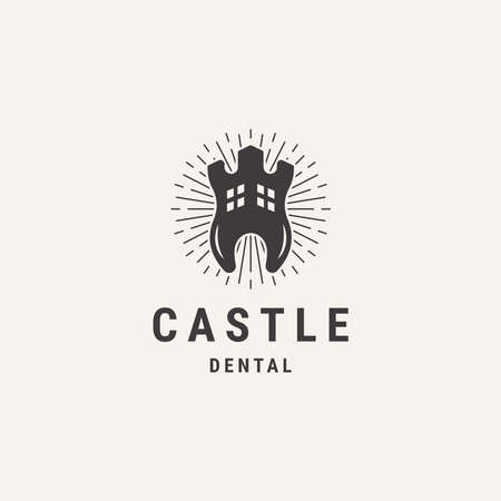 silhouette of castle dental templateのイラスト素材